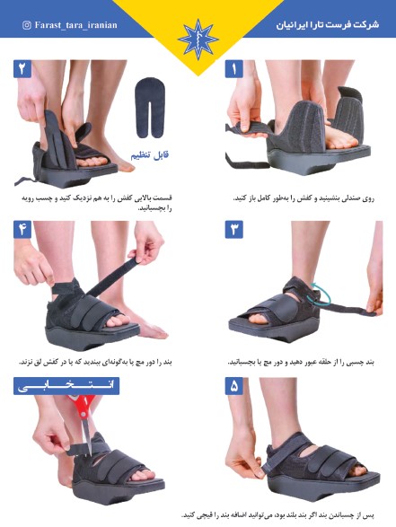 راهنمای بیمار برای پوشیدن کفش زخم دیابتی پا​